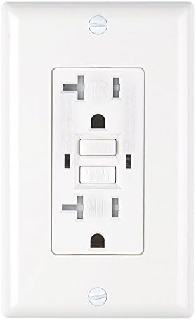 KMBEST GFCI Outlet Receptacle 20Amp 125VAC 60Hz Weather-Resistant and Tamper-Resistant, LED Indicator，Ground Fault Circuit Interruptor (White-1Pack)