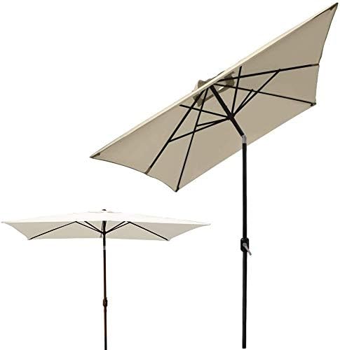 Linklife 10x6 5 Ft Rectangular Market Umbrella Patio Outdoor Table Umbrella With Ventilation Cream Amazon Ca Clothing Accessories