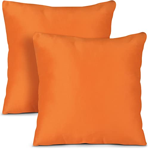 Utopia Bedding Throw Pillows Insert (Pack of 2, Orange) 18 x 18