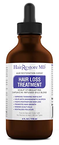 HAIR LOSS TREATMENT. DHT BLOCKER OIL, Cayenne Hair Treatment Oil, Hair Serum, Hair Growth Treatment, Hair Regrowth of Thinning Hair – Promotes Hair Growth, Stops Hair Loss, Thinning, Balding