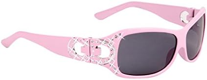 Girls Fashionable Rhinestone Vented Kids Butterfly Sunglasses UV400 - Ages 3-10 (Pink)