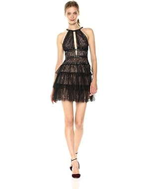 BCBGMax Azria Women's Hilaria Woven Tiered Dress With Grommet Details