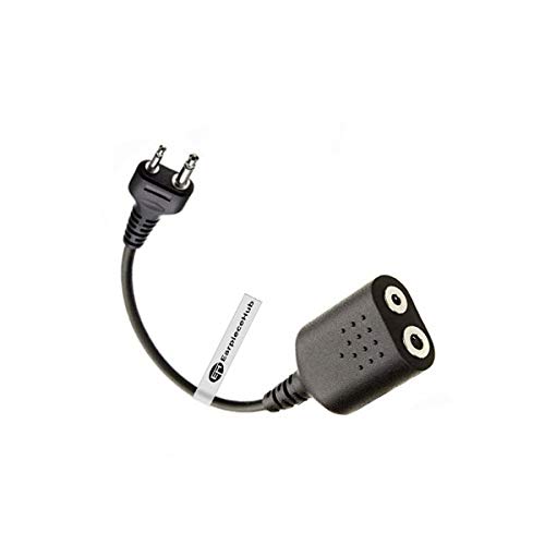 Motorola 2 pin Earpiece to ICOM 2 pin radio Intek Radio Adaptor/Connector