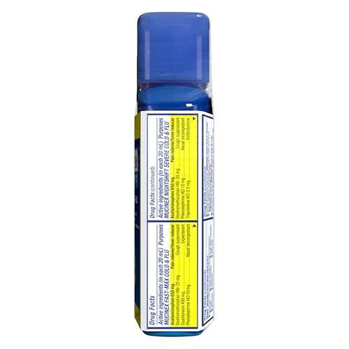 MUCINEX MAXIMUM STRENGTH FAST-MAX COLD & FLU AND NIGHTSHIFT, ALL-IN-ONE MULTI SYMPTOM RELIEF LIQUID, 6 FL OZ – 2 COUNT (PACK OF 1)