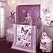 Lambs & Ivy Butterfly Lane Purple/White 5Piece Baby Crib Bedding Set