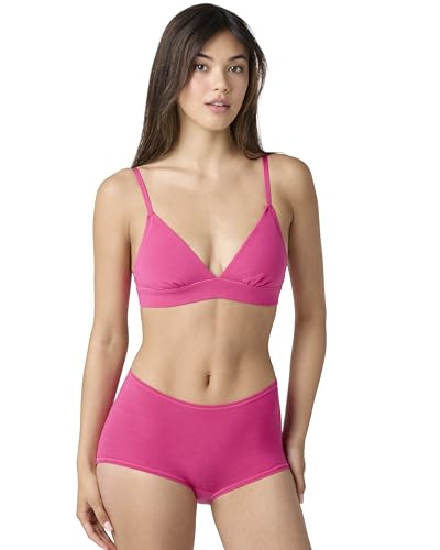 florence by mills Women's Softie Cotton Triangle Bralette, Fuchsia Purple, X-La…