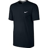 Nike Men's Classic Embroidered Swoosh T-Shirt (X-Large, BLACK///WHITE)