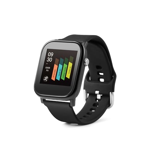 Smartwatch mit Temperatur- & Herzfrequenzmesser – 1,4" Farbdisplay – Fitness Tracker mit Schritte, Distanz, Kalorien, Schlaf, Sportmodi, Benachrichtigungen, Anti-Lost, 5 Tage Akku - TX-SW6HR