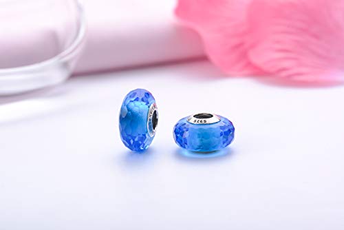 2 Changeable+Murano+Charms+Sterling+Birthday