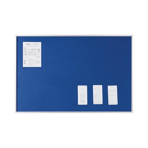 Bi-Office New Generation Blue Felt Notice Board, 60 x 45 cm, Aluminium Frame