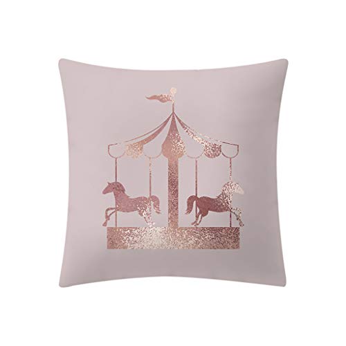 image for SMALLE ◕‿◕ Sofa Pillow, Simple Style Rose Gold Pink Cushion Cove