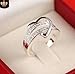 Cafurty Women's Silver Love Heart Alloy Wedding Ring
