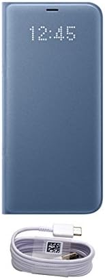 Galaxy S8+ LED Wallet Cover (Blue) With Type-C Cable, Samsung Official Genuine