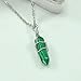 Hand Wired Treated Malachite Point Stone Chakra Healing Pendant Necklace