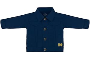 Creative Knitwear College Baby Infant Denim Jacket – Embroidered Team Logo, Many Colors, Unisex, (0 Months - 4T)