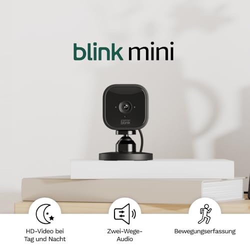 Blink Mini – Kompakte, smarte Plug-in-Überwachungskamera für innen, 1080p-HD-Video, Nachtsicht, Zwei-Wege-Audio, Bewegungserfassung; einfache Einrichtung, funktioniert mit Alexa – 1 Kamera (schwarz) 5