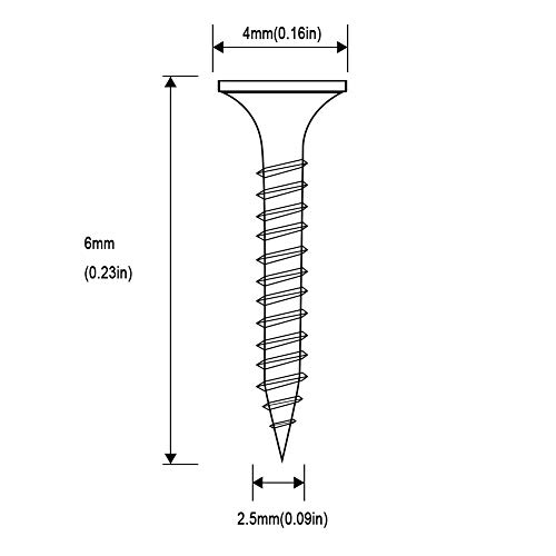 Small Screw, BLUELEC Antique Style AntiOxidative Finish Wood Screws for Fastening Plank, Plastic Materials or Resin Plywood, 45° Flat Head, Phillips Drive, 100pcs, 1/4 inch(2.5×6mm,1/4", Black) - Thumbnail 2