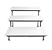 Food Serving Tray Set 3 Tier Metal Display Stand With Three White Rectangular Dishes Platters Wire Footed Steel Rack For Salad Bowls Fruit Cake Cookies Collapsible Classy Serveware for Parties Hosting