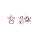 TAMHOO Rose Gold Plated Stainless Steel Mixed Color Cute Pineapple Mouse Heart Shape Love Owl Ladybug Stud Earrings Set