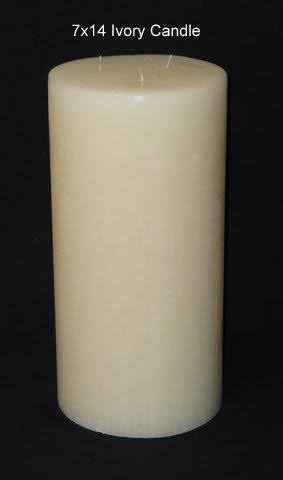 Large Pillar Candle - Ivory, 7x14, Unscented, Hand Poured (3 wick)