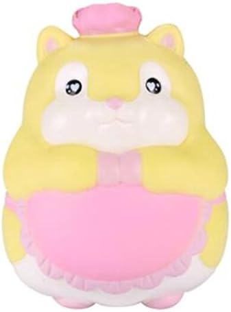 YOLANDA Squishy Stress Toys Squishy Slow Rising Squishies Cute Baby Hamster Squishy Scented Kawaii Toy 5" Yellow 1pcs