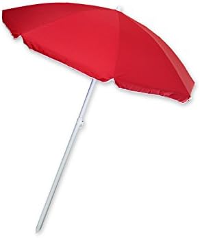 Patio Umbrella Outdoor Market Umbrella (6.5 Feet) for Picnic Tables, Balcony, Pool, Deck or Backyard Decor (Red)