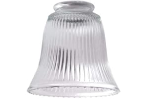 Dysmio Ceiling Fan Light Covers, Ceiling Fan Globes Replacement Glass, Light Fixture Replacement Glass, Clear Ribbed Shade 4-1/2 inches high 4-3/4 inches in diameter Standard 2-1/4-inch fitter