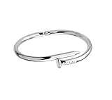 Designer Inspired Titanium Steel Nail Cuff Bangle Bracelet (Silver)