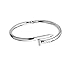 Designer Inspired Titanium Steel Nail Cuff Bangle Bracelet (Silver)