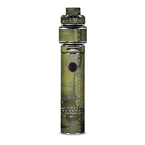 IT'S A SKIN Decal Vinyl Wrap for Smok Resa Stick Kit Vape Sticker Sleeve Cover/Green Rivets Metal Airplane Panel WW2