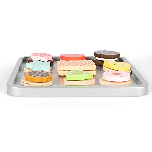 Kledio 4250772366774 Kinder Keks Backset aus Holz FSC 100%, ideale Ergänzung für jede Spielzeug Küche, mehrfarbig – Bild 3