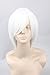 Topcosplay Unisex Anime Cosplay Wig for Men or Women Short White Bob Wig Halloween Costume Party Wigs
