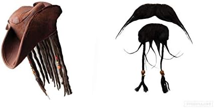 SMIT Pirate Jack sparrow beard and hat,great for your pirate party. Blackbeard can rule the high seas.