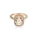 Blue Apple Co. Sterling Silver Halo Solitaire Ring Rose Tone Rhodium PL Cushion Cut Simulated Morganite Clear CZ Accent