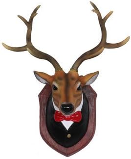 Deer Head Wall Decor Resin Deer Head Wall Art Fake Deer Head Home Decor (Black1)
