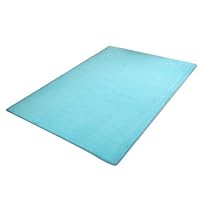 helegeSONG Warm Floor Mat, Antiskid Thicken Coral Fleece Floor Mat Area Rug Carpet, Nursery for Baby Crawling, Yoga Mat Living Room Bedroom Decor Xmas Gift Light Blue 4060cm