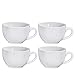 Bruntmor 24 oz White Coffee Mugs Set of 4 - Large Ceramic Mug with Handle for Coffee, Tea, Soup, and Cereal - Durable, Microwave, and Dishwasher Safe Soup Cups - Ideal for Hot or Cold Beverages