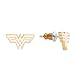 DC Comics Jewelry for Women, Wonder Woman Stud Earrings, WW Logo, Flash Plated