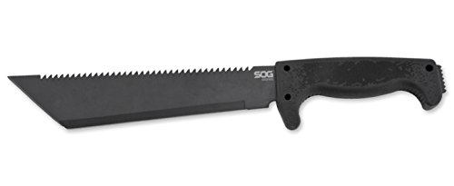 UPC 729857998116, SOG SOGfari 10&quot; Machete MC04-N - Hardcased Black Tanto Blade w/ Saw Back, Rubber Handle, Nylon Sheath