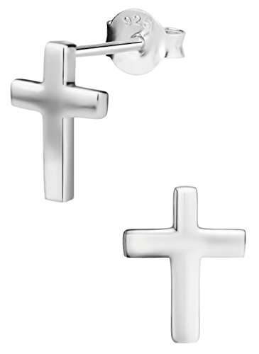 Hypoallergenic Sterling Silver Cross Stud Earrings for Kids (Nickel Free)