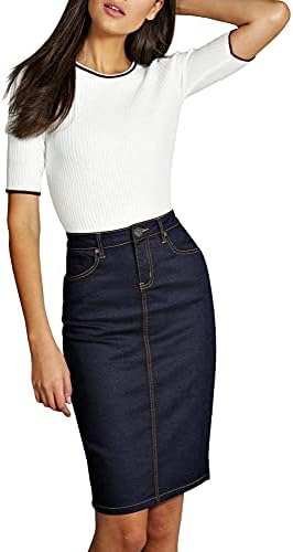 Lexi Womens Pull On Stretch Denim Skirt 