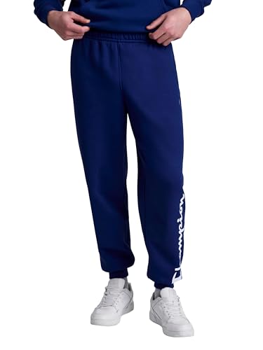 Champion Men's Powerblend Joggers,Standard Fit,Midweight Fleece,Script Logo, Bl…