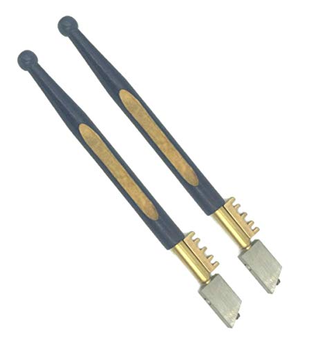 BRUFER 72361 Diamond Tipped Glass Cutter with Brass Snapper and Hardwood Handle - Pack of 2