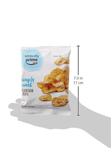 WICKEDLY PRIME PLANTAIN CHIPS, SIMPLE & SLIGHTLY SWEET, SNACK PACK, 1 OUNCE (PACK OF 36)