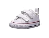 Converse Girls' Chuck Taylor All Star 2V Leather Low Top Sneaker, White, 6 M US Toddler