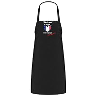 HARPEL My Cuisine Kitchen Apron (French) for Women & Men. Black Chef Aprons with Pockets for Grill & BBQ Cooking. Funny Quote on Bib. Adjustable Neck Strap, Non Crease, Durable Unisex Adult Size