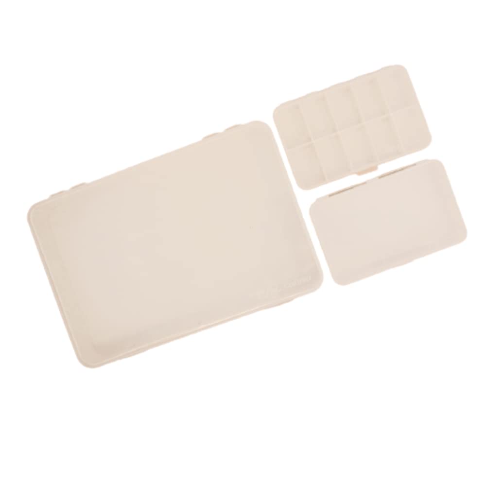 Craftelier - Set of 3 Storage and Organization Boxes for Scrapbooking and Crafts Materials | 2 Sizes: Large Box 26.5 x 17.8 x 4.2 cm and Small 14.5 x 9.2 x 3.2 cm - White