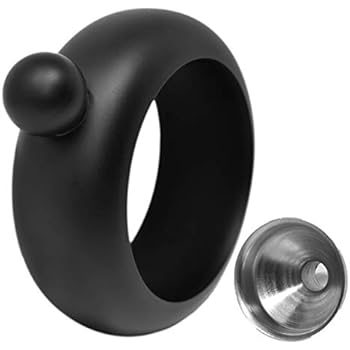 Bangle Bracelet Flask for Women for Liquor 3.5 Ounce Stainless Steel Black Matte with Funnel in White Box by IDALIO