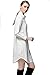 Neo-wows Women's Long Sleeve Solid Loose Cotton Straight Office Dress Size S White