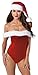 Dreamgirl Women's Santa Themed Velvet Teddy Bodysuit, Ruby, Large
